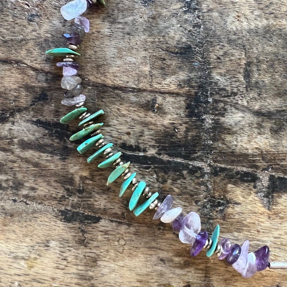 Artisan-made Turquoise and Amethyst Necklace